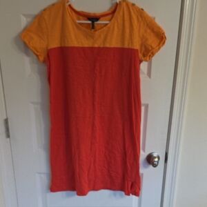 Nicole Miller Orange and Red Midi Dress